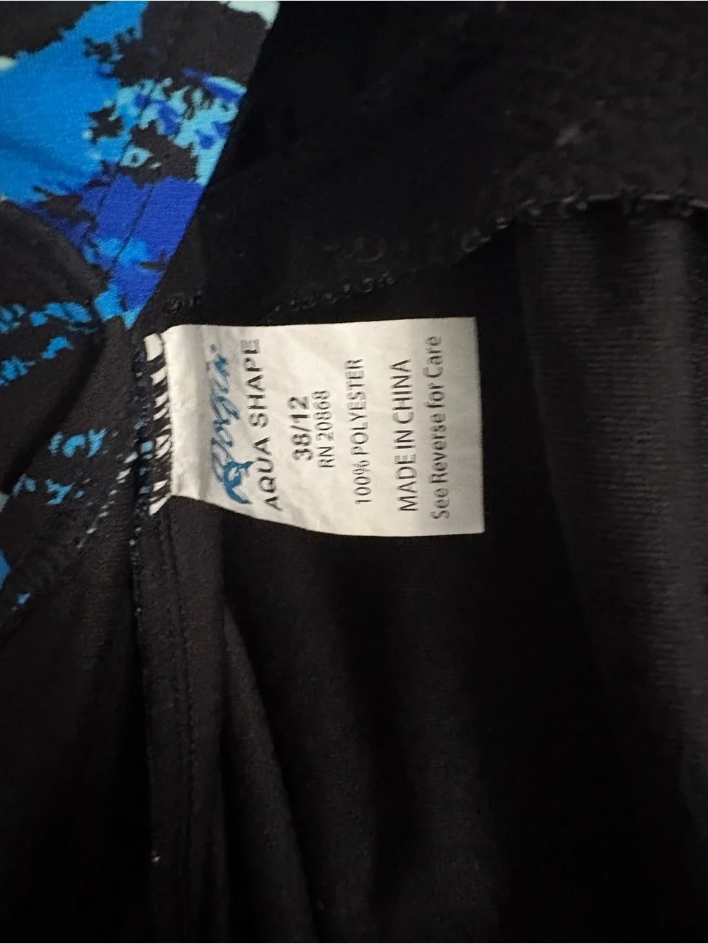 Blue Abstract Print One-Piece Swimsuit - Picture 7 of 10